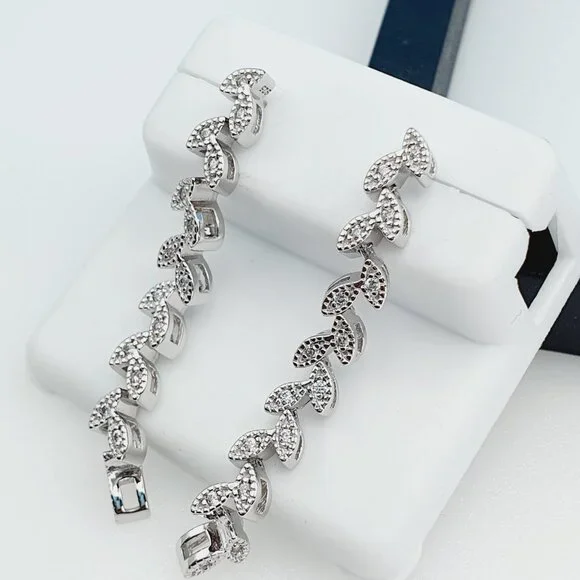 925 Sterling Silver Cubic Zirconia Earrings, UU1P6A6120